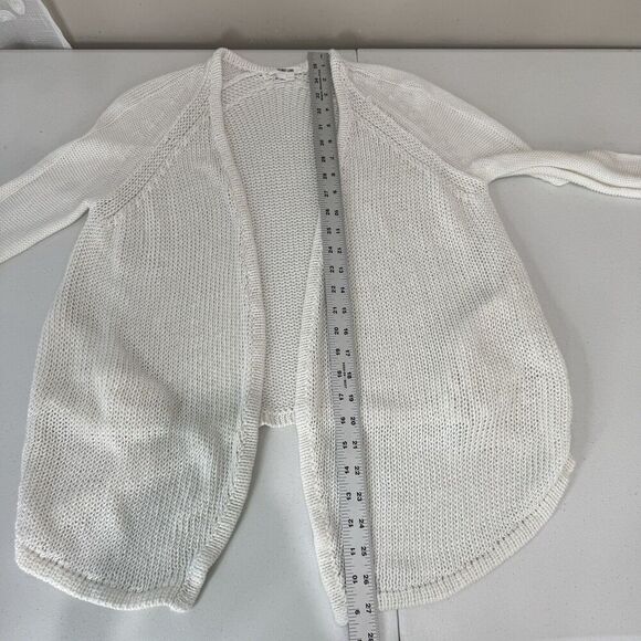 Helmut Lang Womens Sweater Small White 100% Linen Crochet Open Cardigan Beachy - Picture 4 of 10